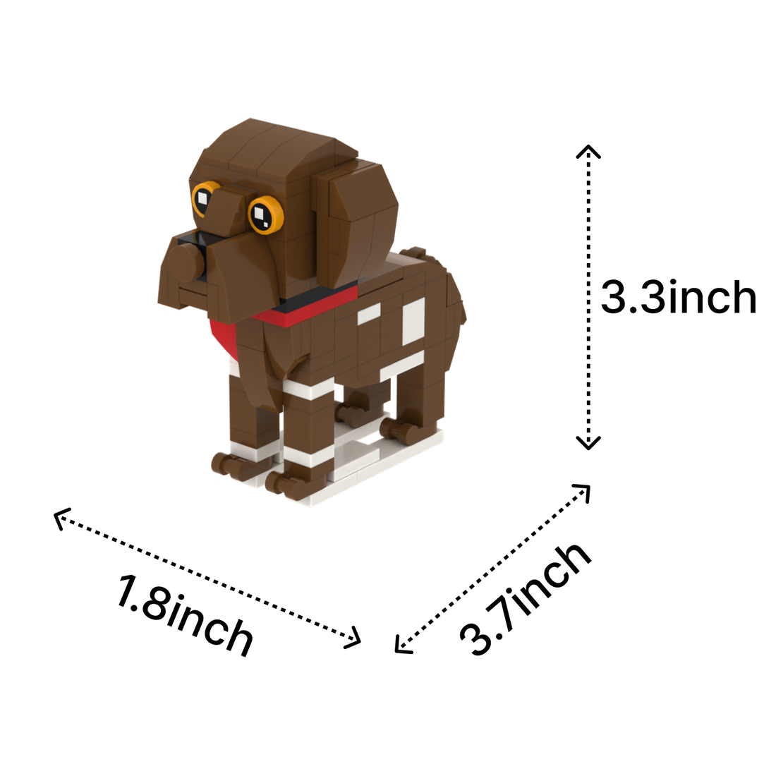 GSP Pointer dog brick figure, size guide