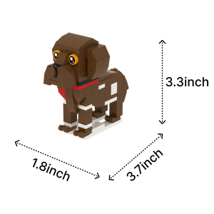 GSP Pointer dog brick figure, size guide