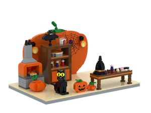 Halloween · Pumpkin House brick scene, left view