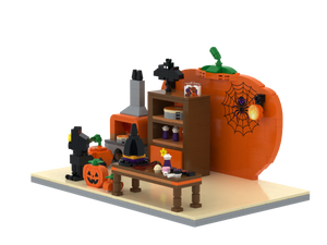 Halloween · Pumpkin House brick scene, right view