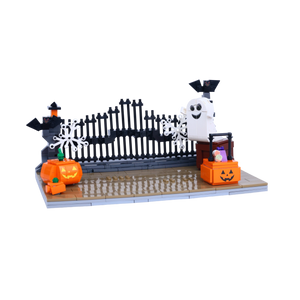 Halloween · Spooky Welcome brick scene, left view