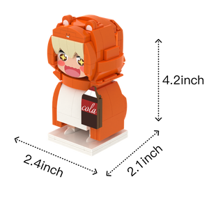 Hamster-Hooded Homebody custom brick figure, size guide