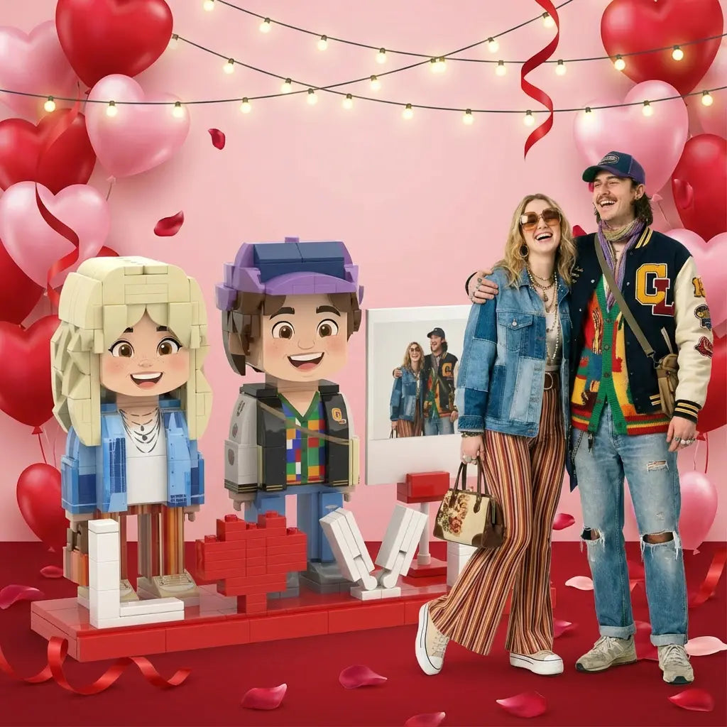 Mini U - Duo | Valentine's Polaroid LOVE Custom Couple Brick Figures Mini U