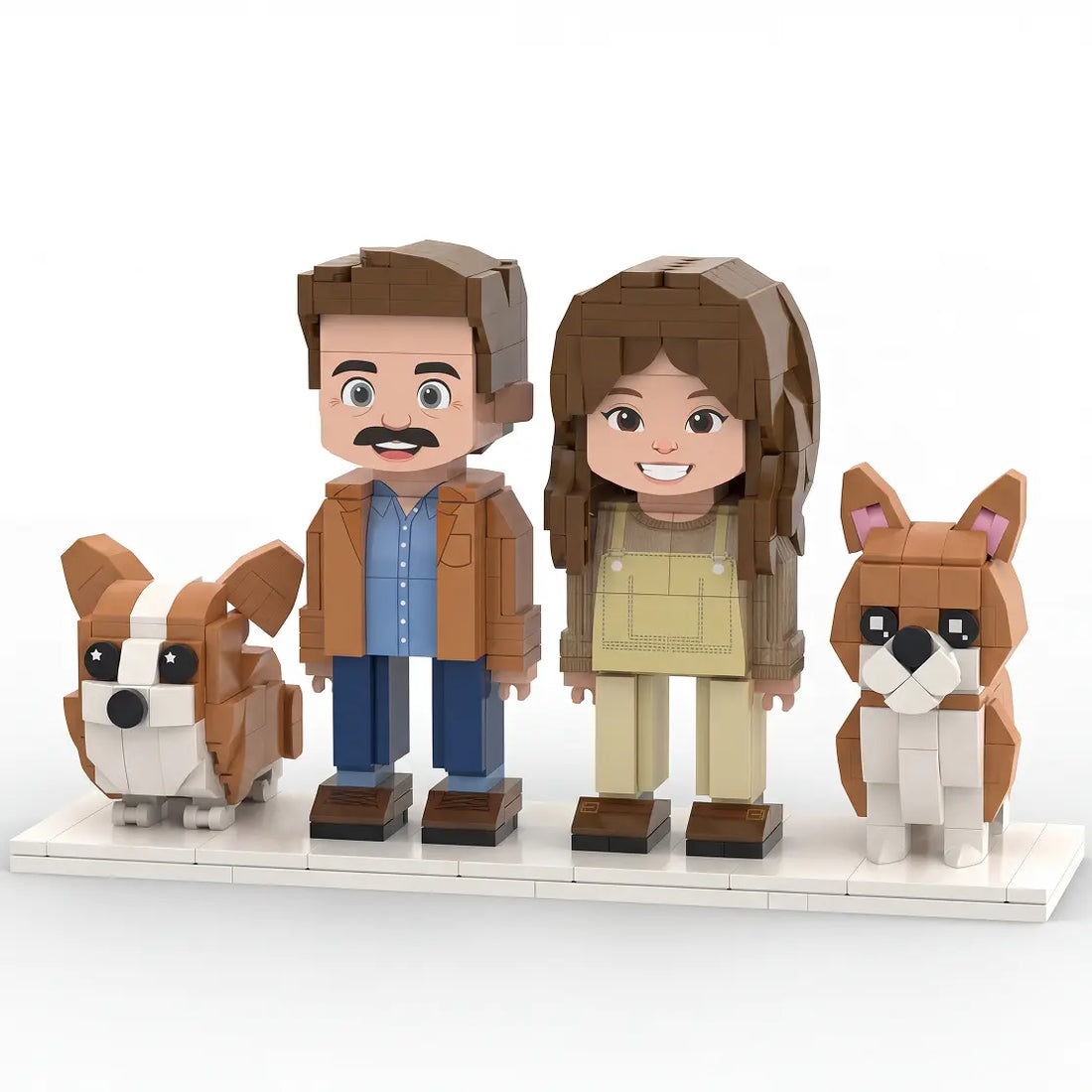 Paw U | "The Full House" Personalized 3D Brick Figure & Photo Display Paw U