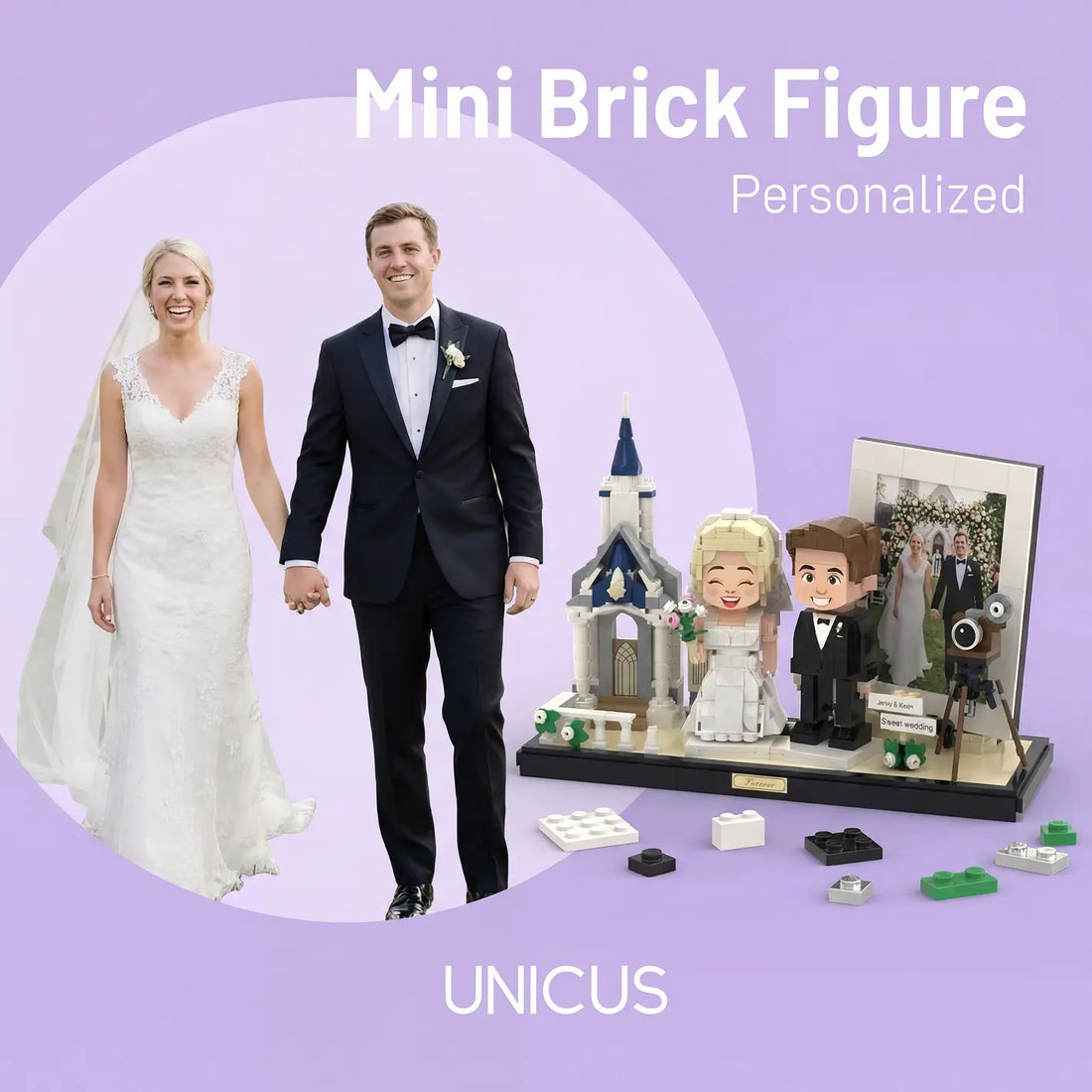 Personalized "Forever" Wedding Celebration Building Set – Custom Couple & Photo Frame Display Mini U