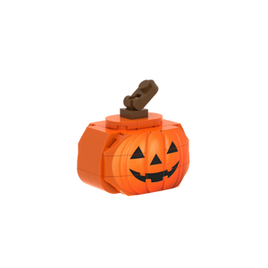 Jack-o'-lantern brick scene accessory, right-side view