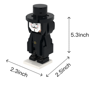 Masked Rebel custom brick figure, size guide