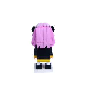 Monochrome Spy Pup custom brick figure, back view