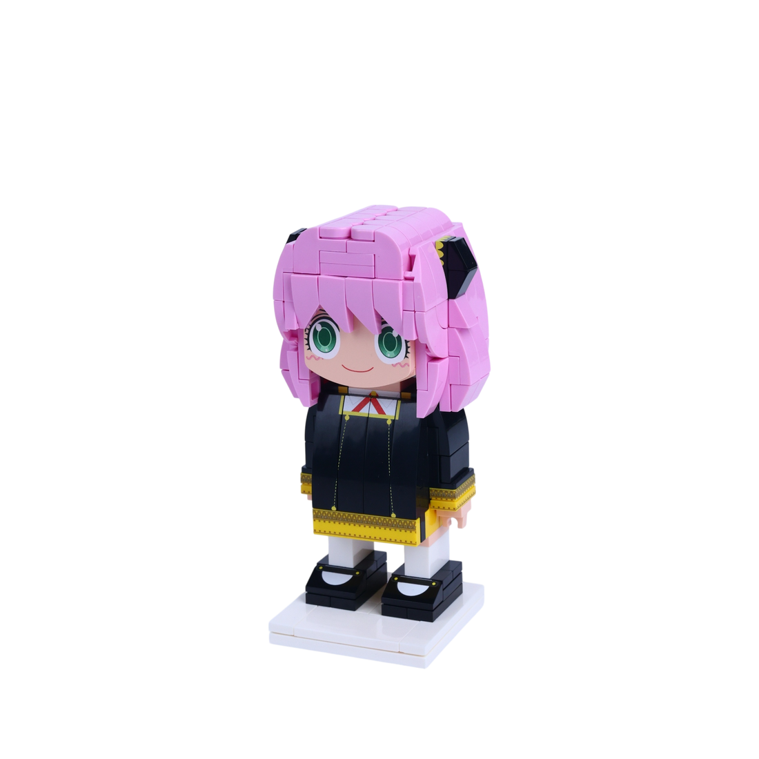 Monochrome Spy Pup custom brick figure, right-side view