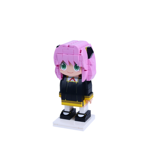 Monochrome Spy Pup custom brick figure, right-side view