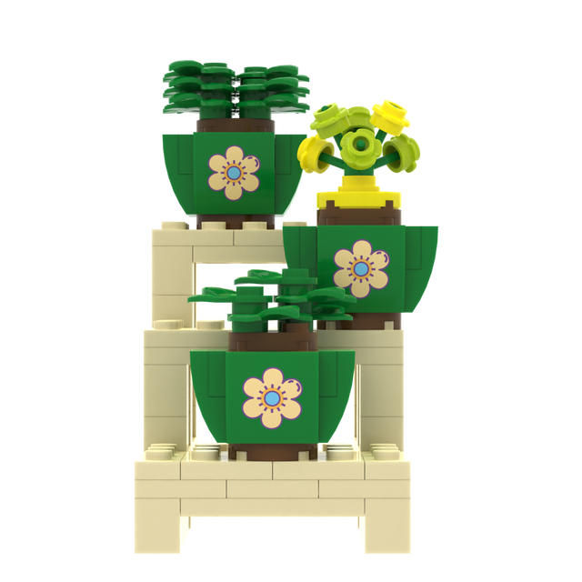 Multi-tier Plant Stand with Potted Flowers