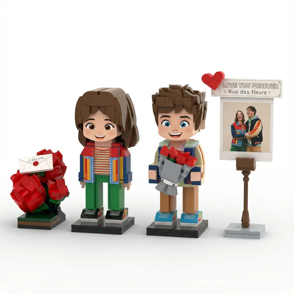 Mini U - Duo | Valentine's Romantic Rose Custom Couple Brick Figures Valentine's Special