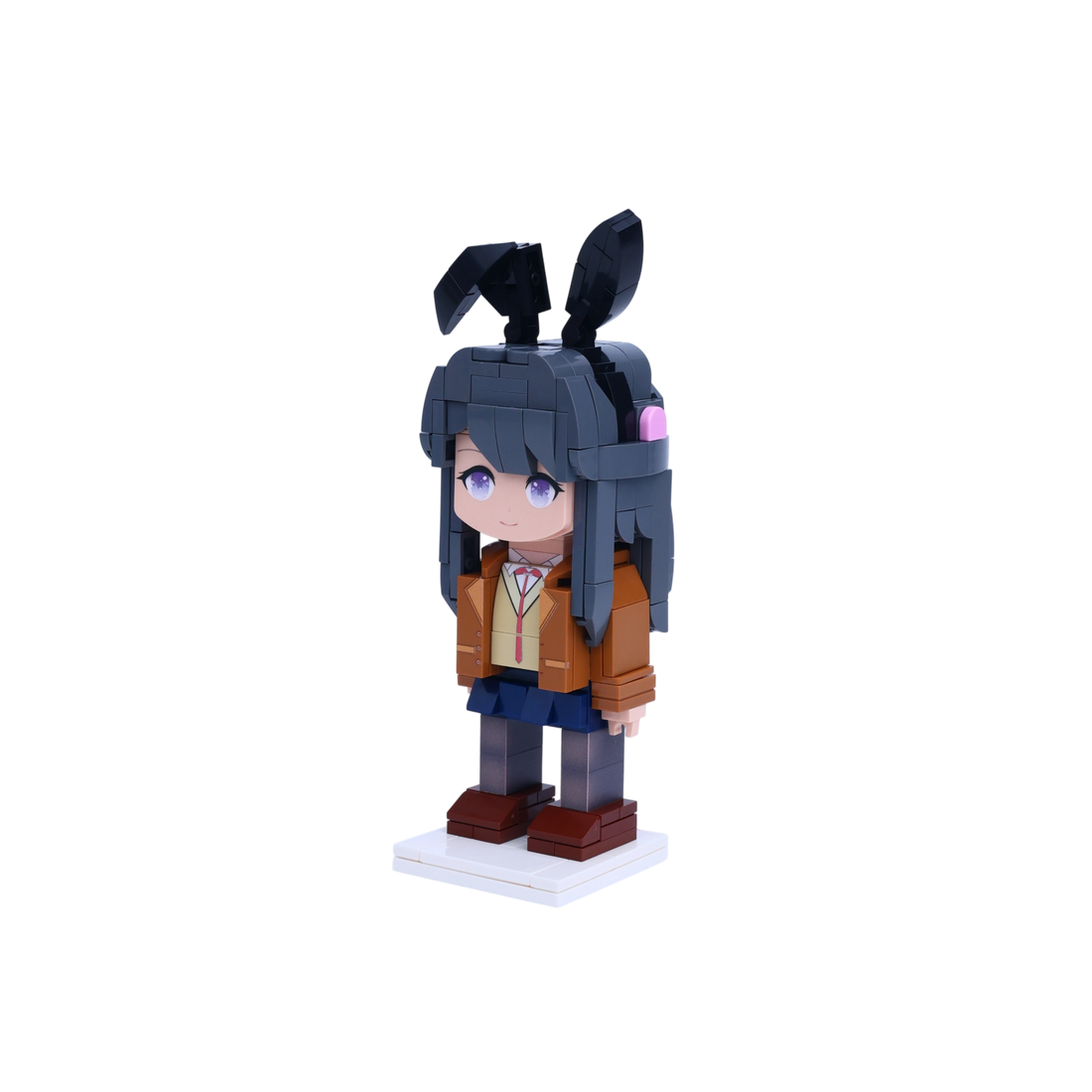 Mystery Bunny Performer custom brick figure, right-side view