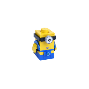 One-Eye Yellow Block Sprite brick art collectible, left-side view