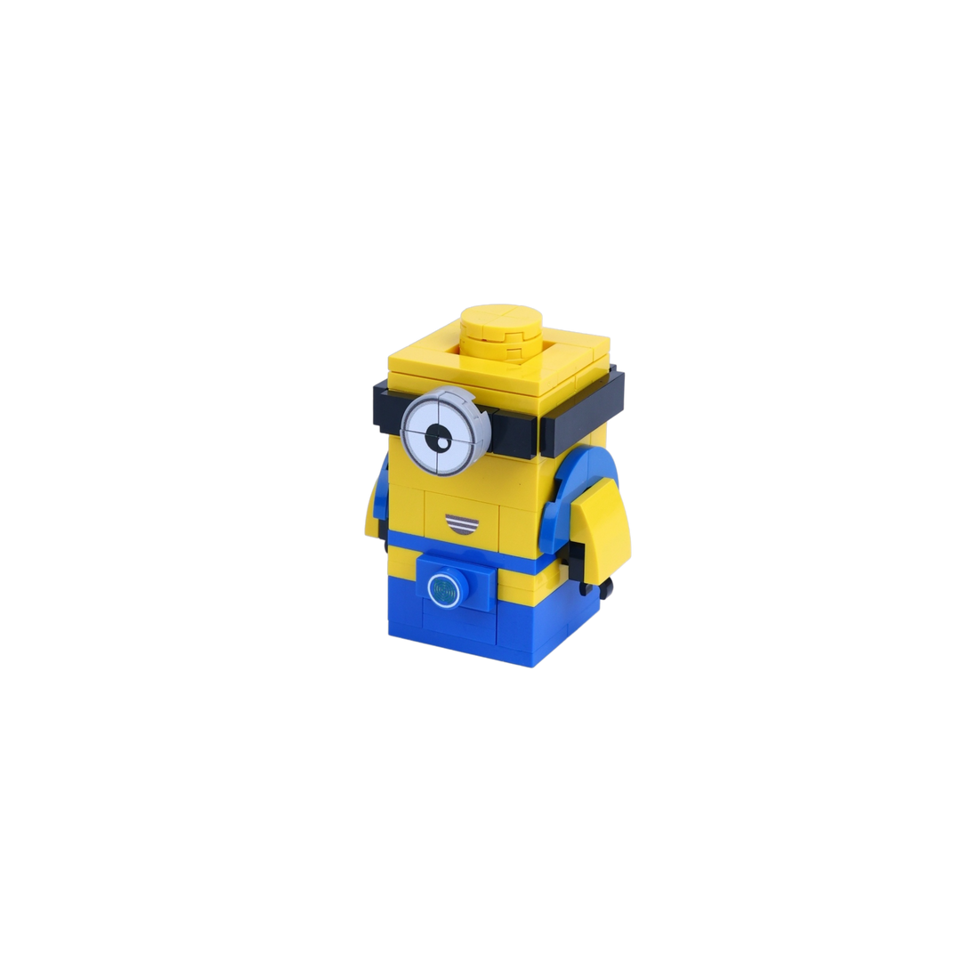 One-Eye Yellow Block Sprite brick art collectible, right-side view