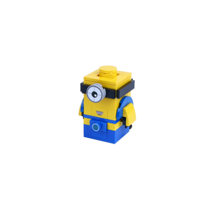 One-Eye Yellow Block Sprite brick art collectible, right-side view