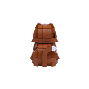 Orange Cat cat brick figure, back view