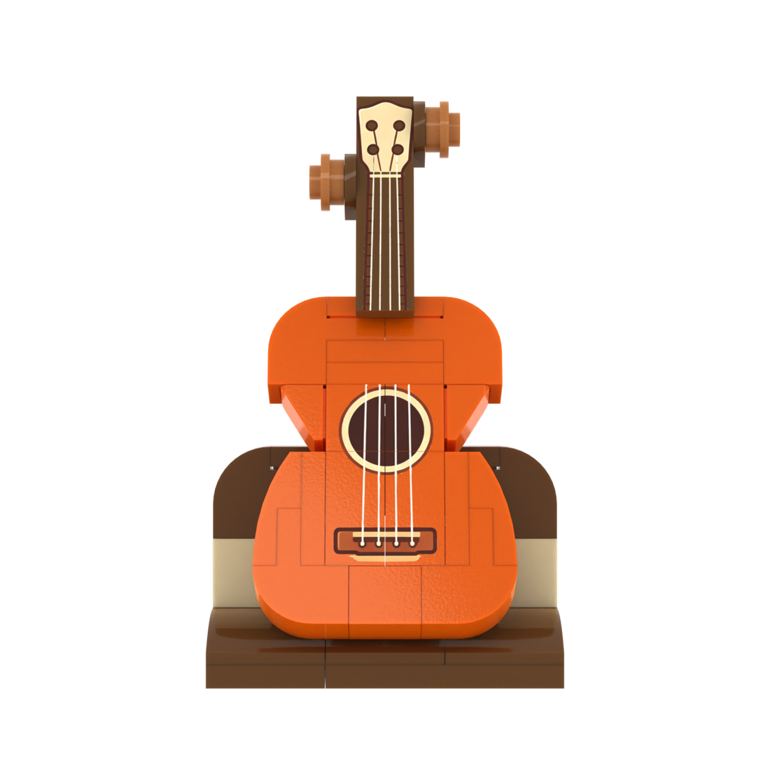 Orange Guitar brick scene accessory, left-side view