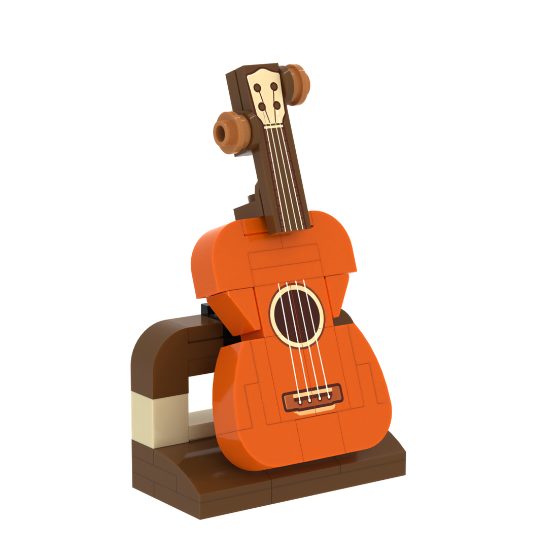 Orange Guitar brick scene accessory, right-side view