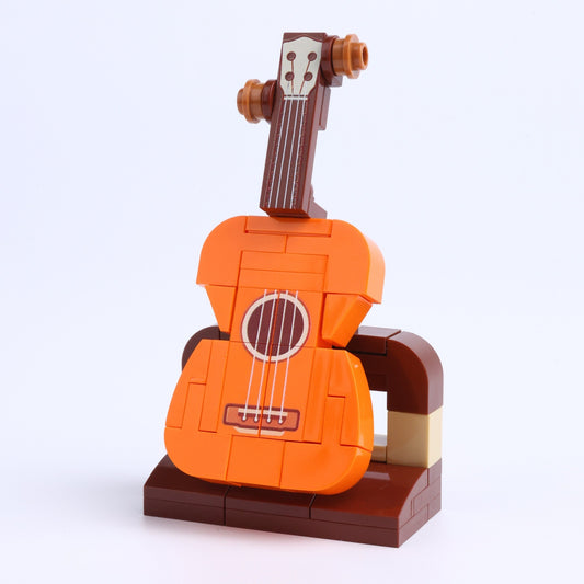 Orange Guitar brick scene accessory, right-side view