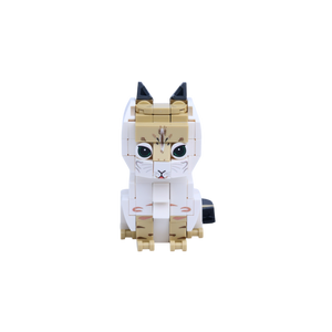 Orange White Cat Design 1 cat brick figure, main product view