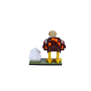 Ostrich brick art collectible, back view