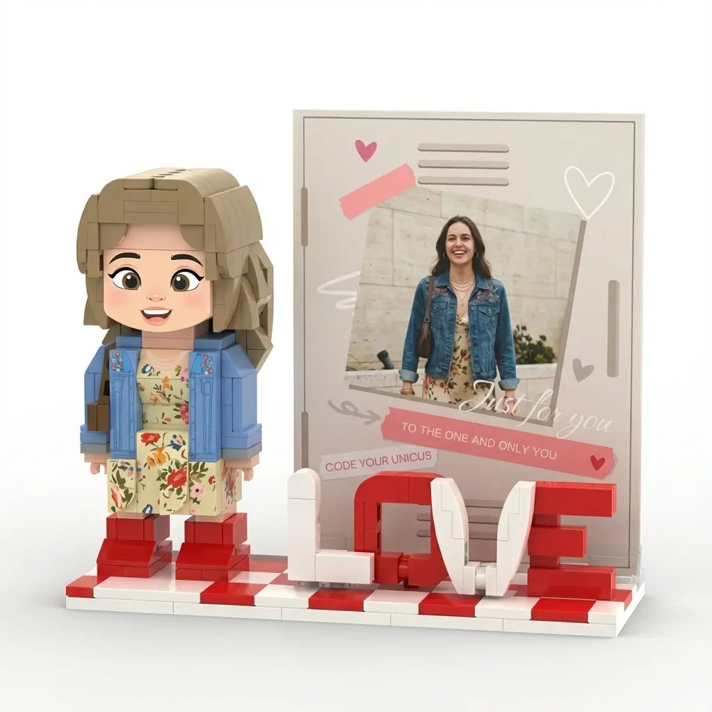 Mini U - Single | Valentine's LOVE Personalized Mini Brick Figure Valentine's Special