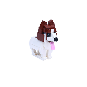 Papillon dog brick figure, left-side view