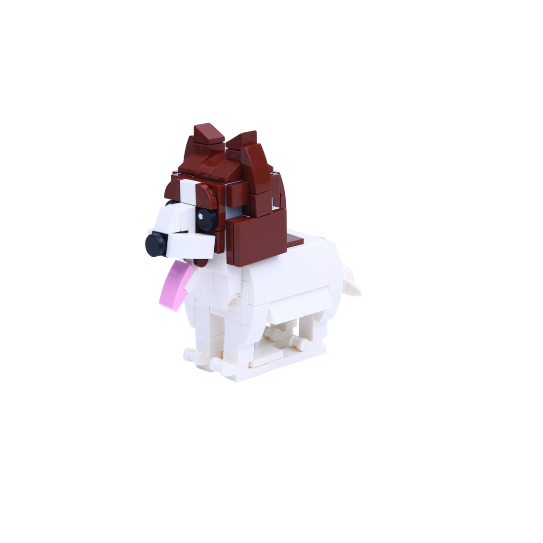 Papillon dog brick figure, right-side view