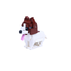 Papillon dog brick figure, right-side view