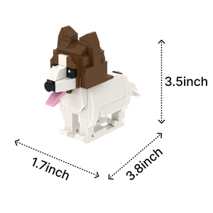 Papillon dog brick figure, size guide