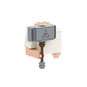 Patterned War Hammer brick figure accessory, left-side view