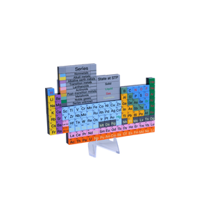 Periodic Table brick art collectible, left-side view