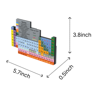 Periodic Table brick art collectible, size guide