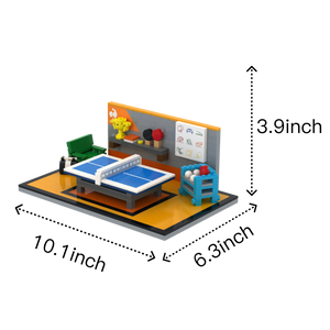 Ping Pong Pals brick scene, size guide