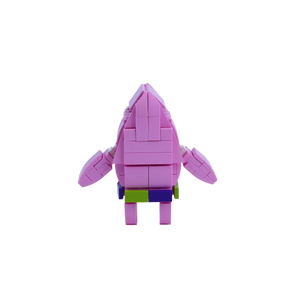 Pink Five-Pointed Star brick art collectible, back view