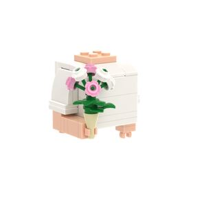 Pink-White Mixed Bouquet brick figure accessory, left-side view