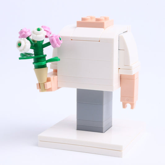 Pink-White Mixed Bouquet brick figure accessory, right-side view