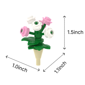 Pink-White Mixed Bouquet brick figure accessory, size guide