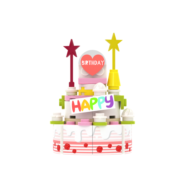 Pink-White Multi-layer Birthday Cake