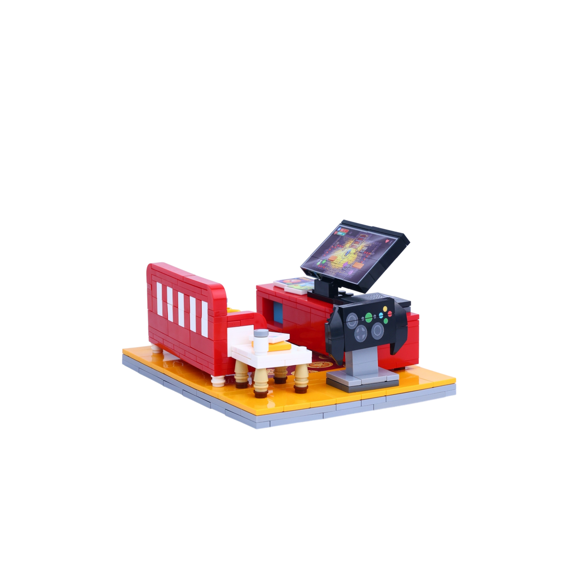 Player One's Pad brick scene, left view