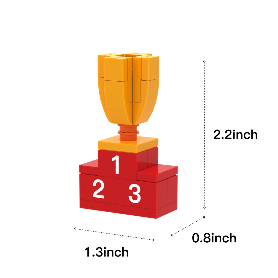 Podium brick scene accessory, size guide