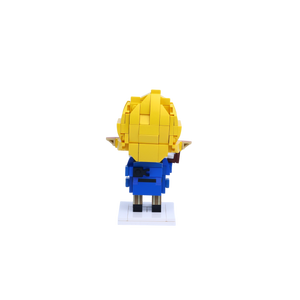 Pointy-Eared Sword Explorer custom brick figure, back view