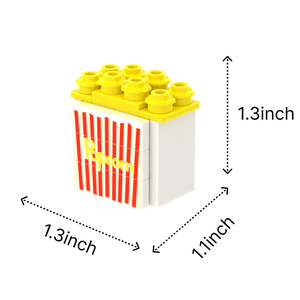 Popcorn brick figure accessory, size guide