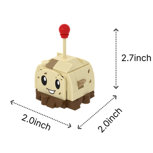 Potato Defense Character brick art collectible, size guide
