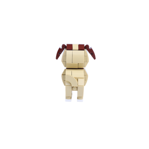Pug dog brick figure, back view