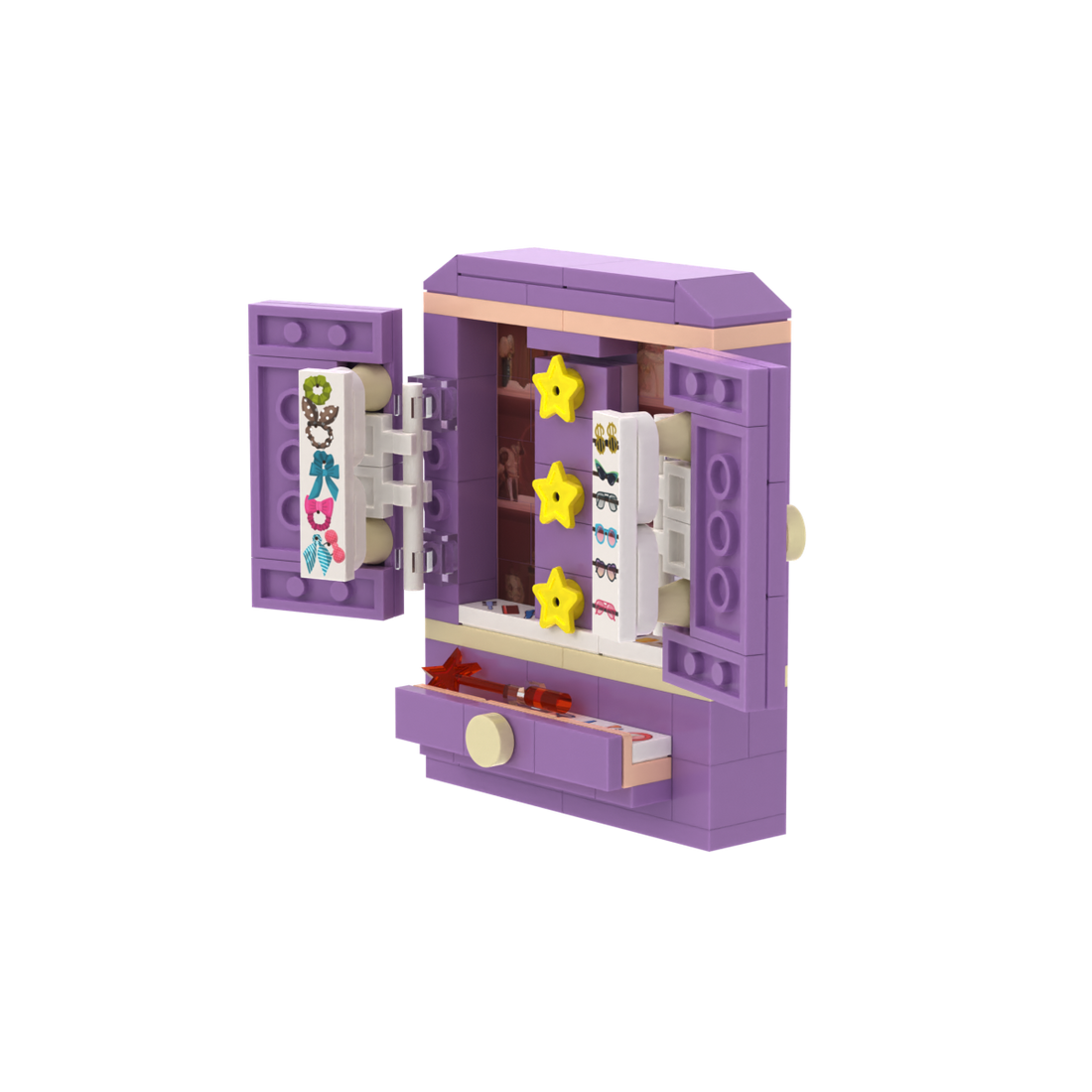 Purple Double-door Storage Cabinet brick scene accessory, detail view 2