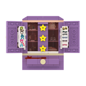Purple Double-door Storage Cabinet brick scene accessory, left-side view