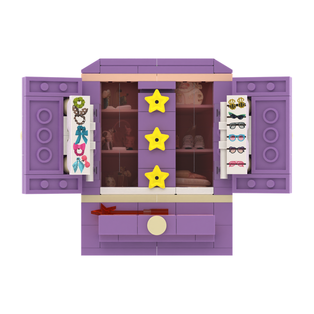 Purple Double-door Storage Cabinet