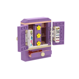 Purple Double-door Storage Cabinet brick scene accessory, right-side view
